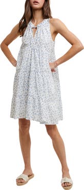 WISHLIST Ditsy Floral Sleeveless Cotton Babydoll Dress