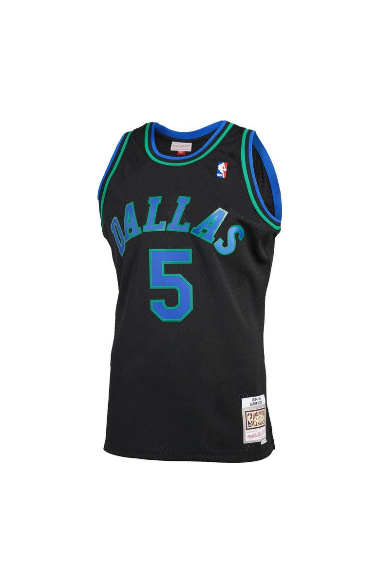 Mitchell & Ness Men's Mitchell & Ness Jason Kidd Black Dallas Mavericks 1994-95 Hardwood Classics Reload 2.0 Swingman Jersey, Alternate, color, 