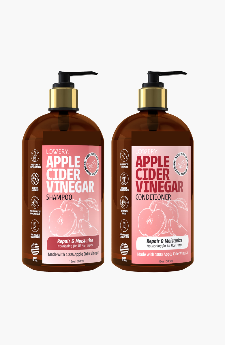 Lovery Apple Cider Vinegar Shampoo and Conditioner Gift Set, Main, color, Red