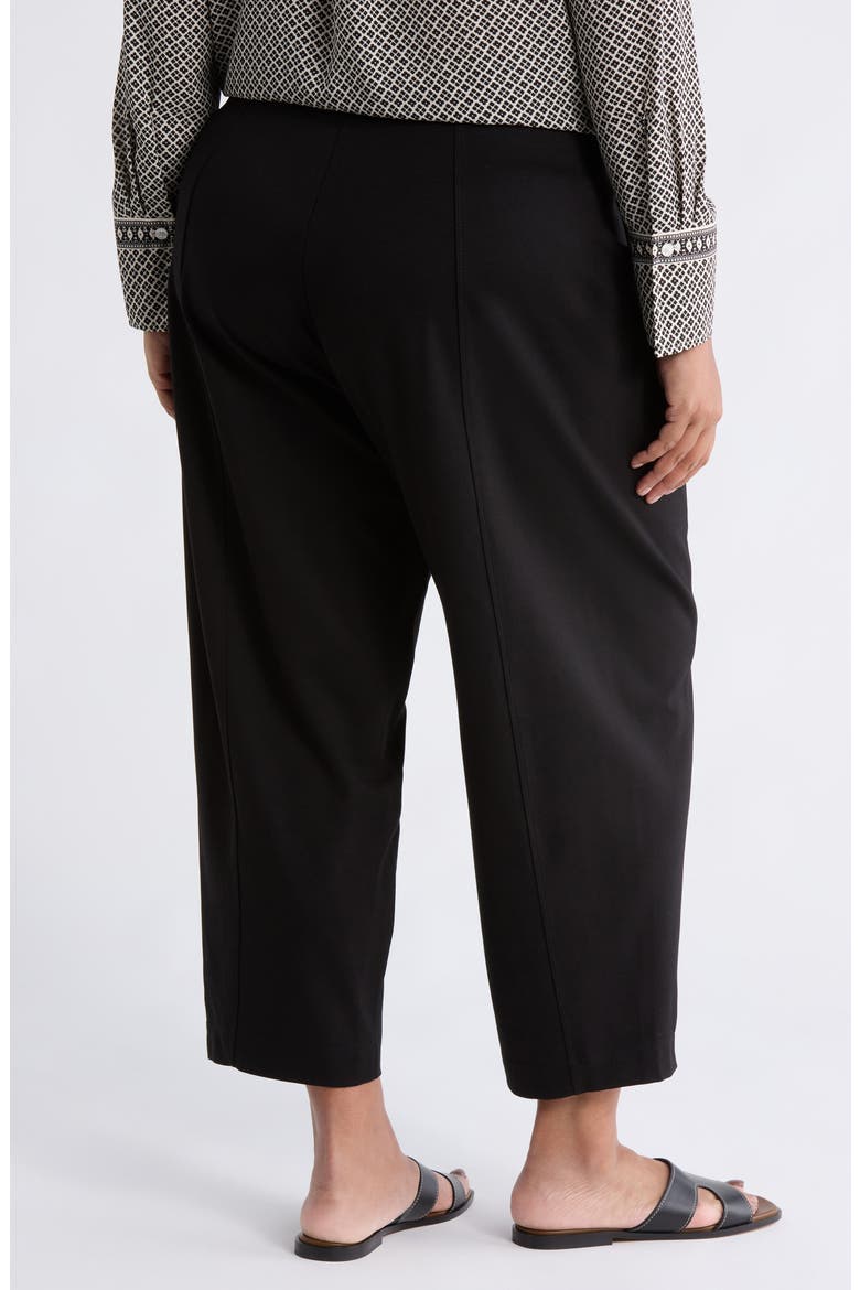 Ponte Barrel Leg Pants, Alternate, color, BLACK