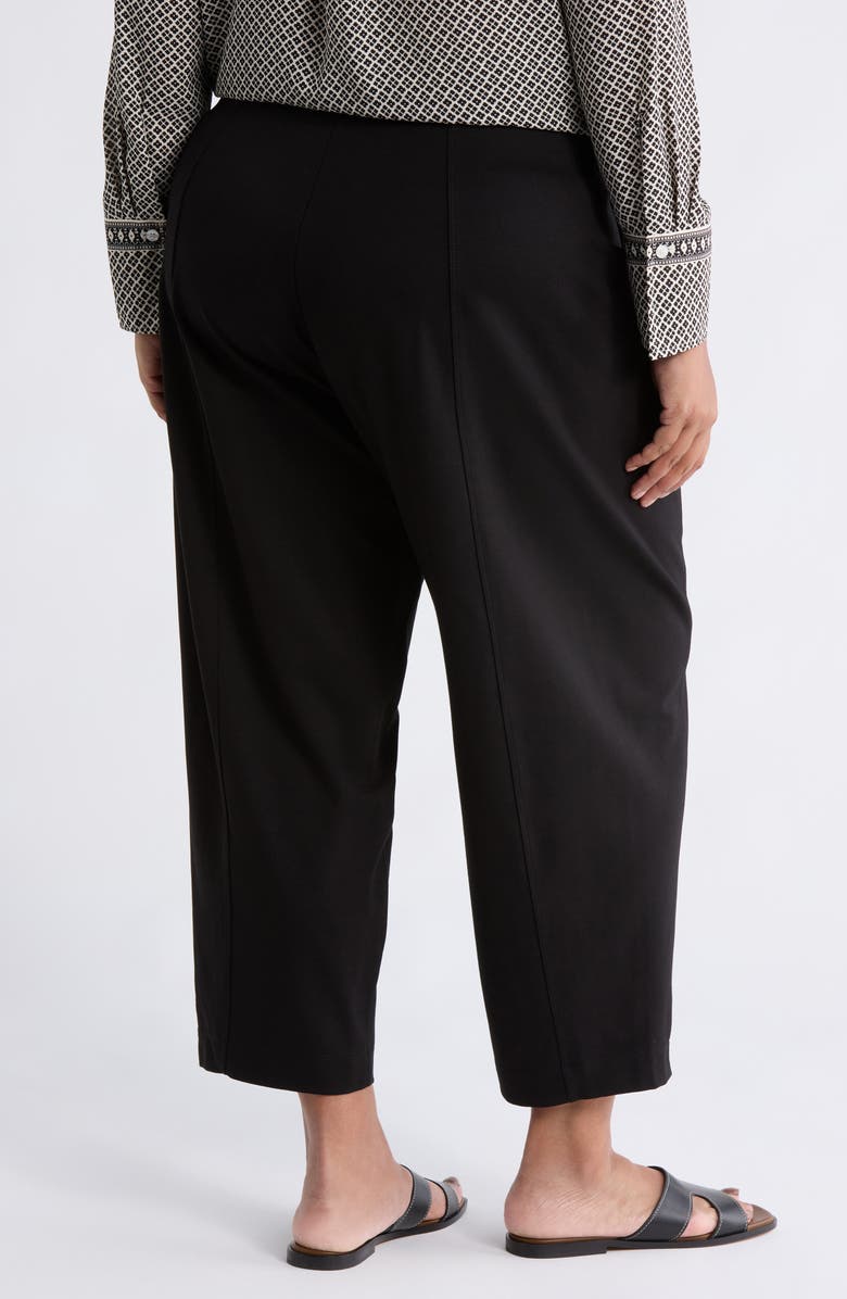 MAX STUDIO Ponte Barrel Leg Pants, Alternate, color, Black