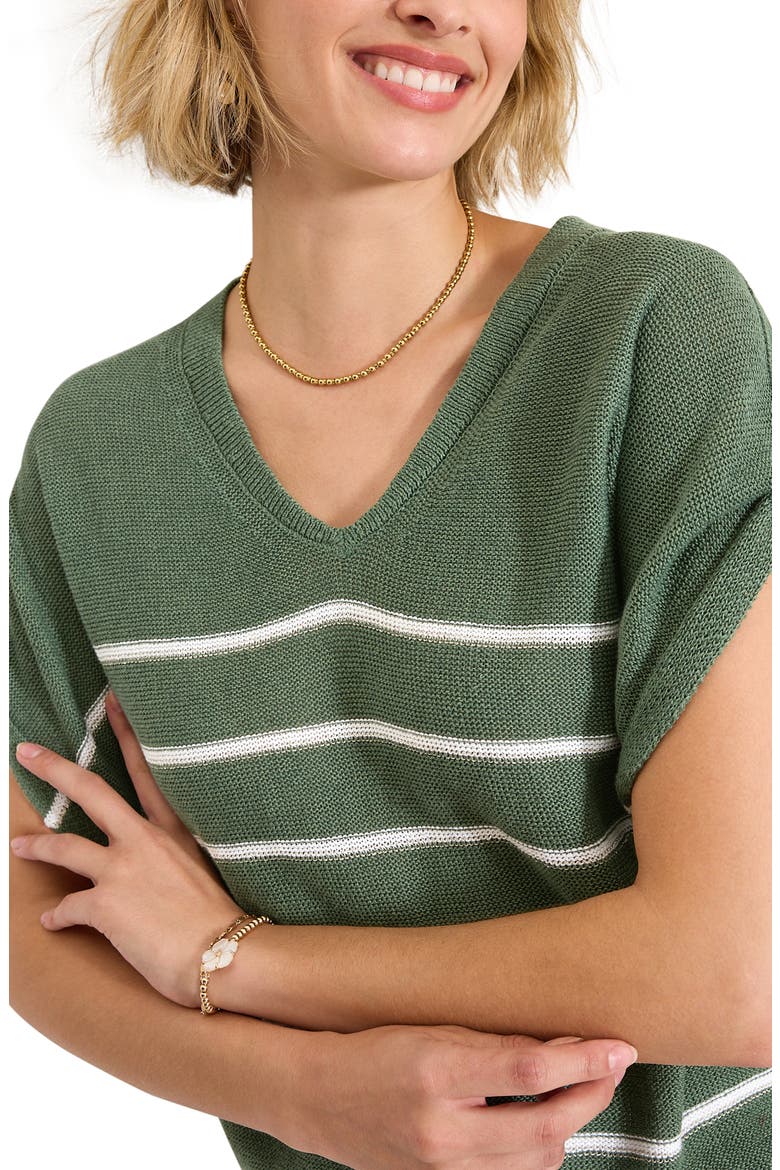 Lakes Edge Stripe Sweater, Alternate, color, DARK JADE