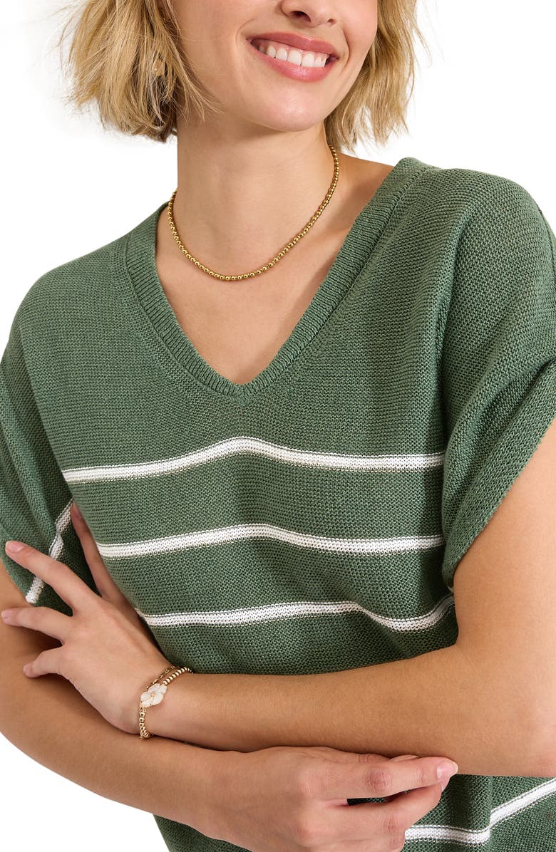 Tommy Bahama Lakes Edge Stripe Sweater, Alternate, color, Dark Jade