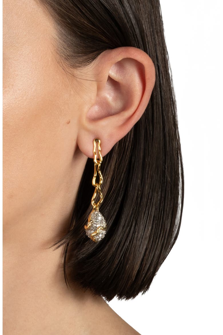 Solanales Crystal Pavé Pebble Drop Earrings, Alternate, color, CRYSTALS