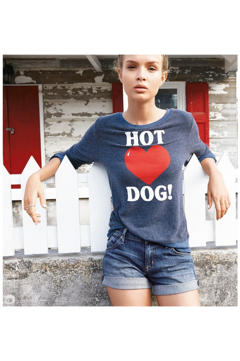 'Hot Dog Love - Baggy Beach Jumper' Pullover, Alternate, color, OPIUM BLUE