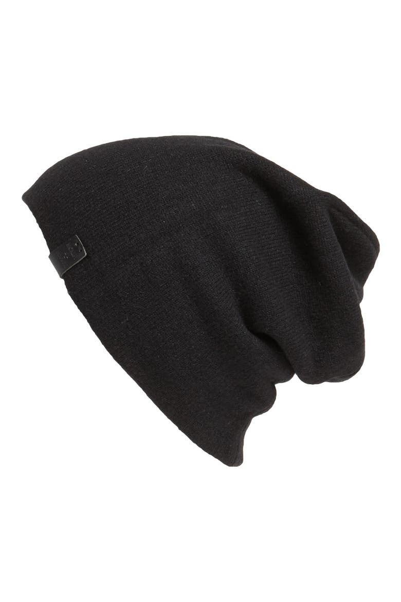 Merino/Cashmere Beanie, Main, color, BLACK