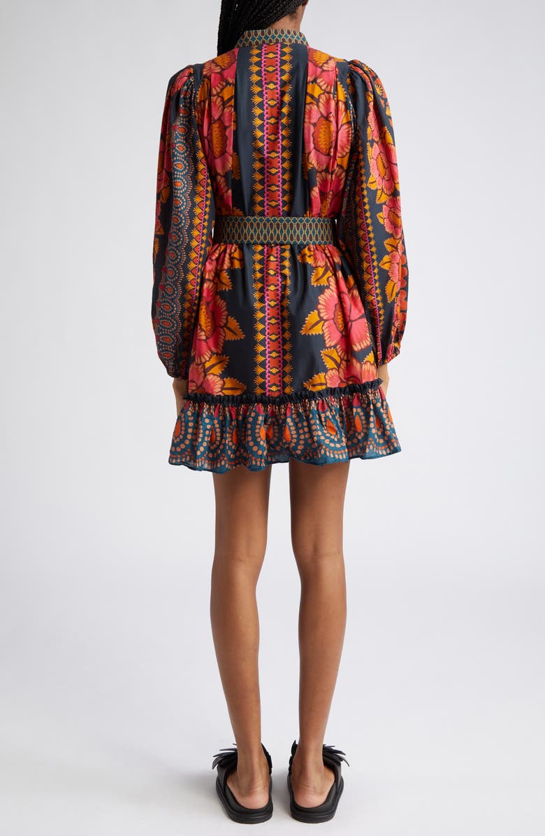 FARM Rio Ainika Floral Belted Long Sleeve Cotton Shirtdress, Alternate, color, 
