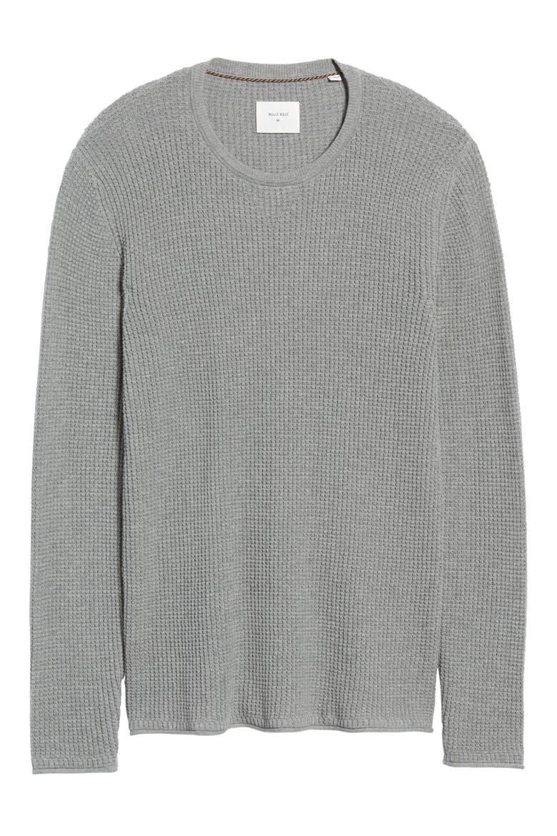 Regular Fit Waffle Crewneck Pullover, Alternate, color, GREY