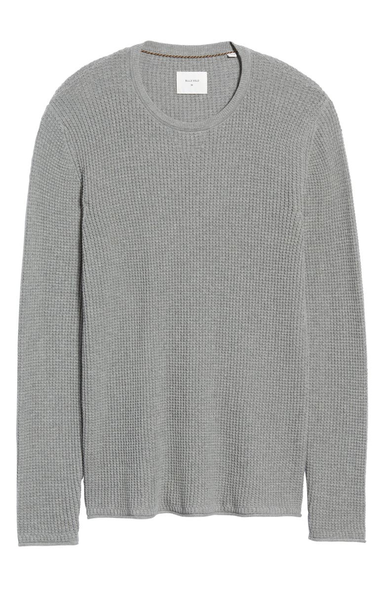 Billy Reid Regular Fit Waffle Crewneck Pullover, Alternate, color, Grey