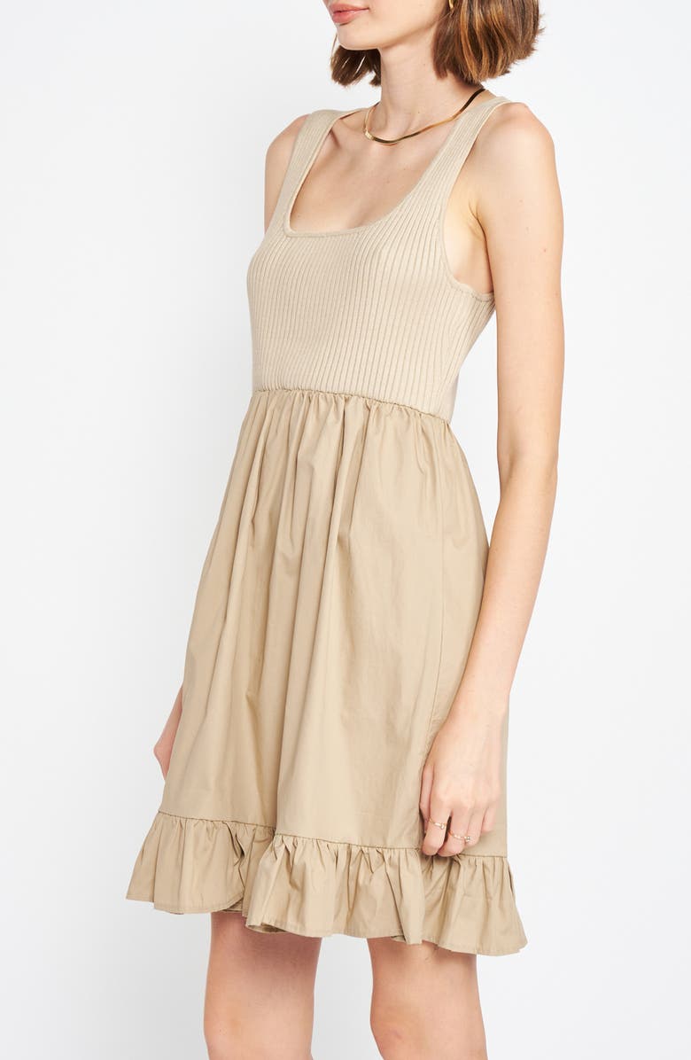 En Saison Winslow Mixed Media Scoop Neck Minidress, Alternate, color,