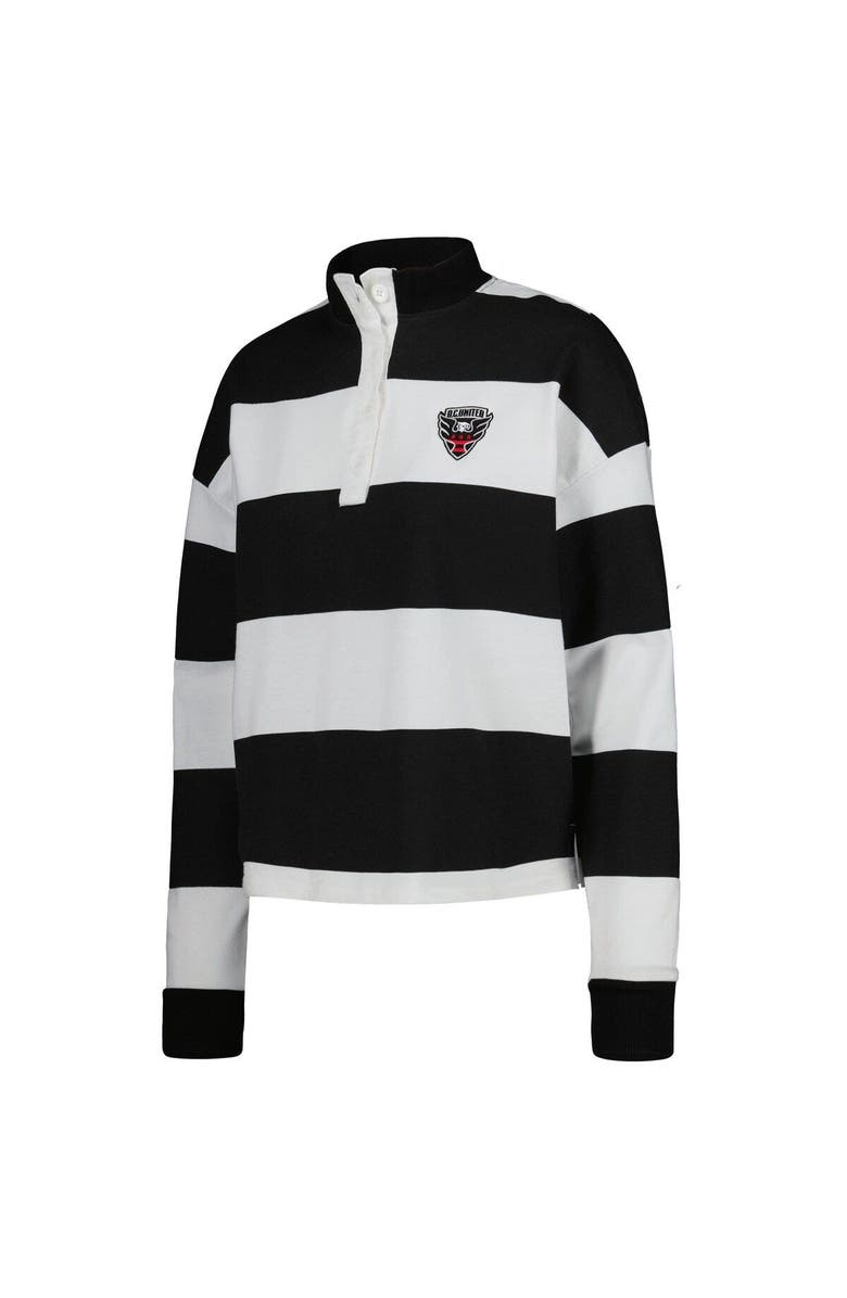 ANTIGUA Women's Antigua  White D.C. United Radical Rugby Stripe Long Sleeve T-Shirt, Alternate, color, 