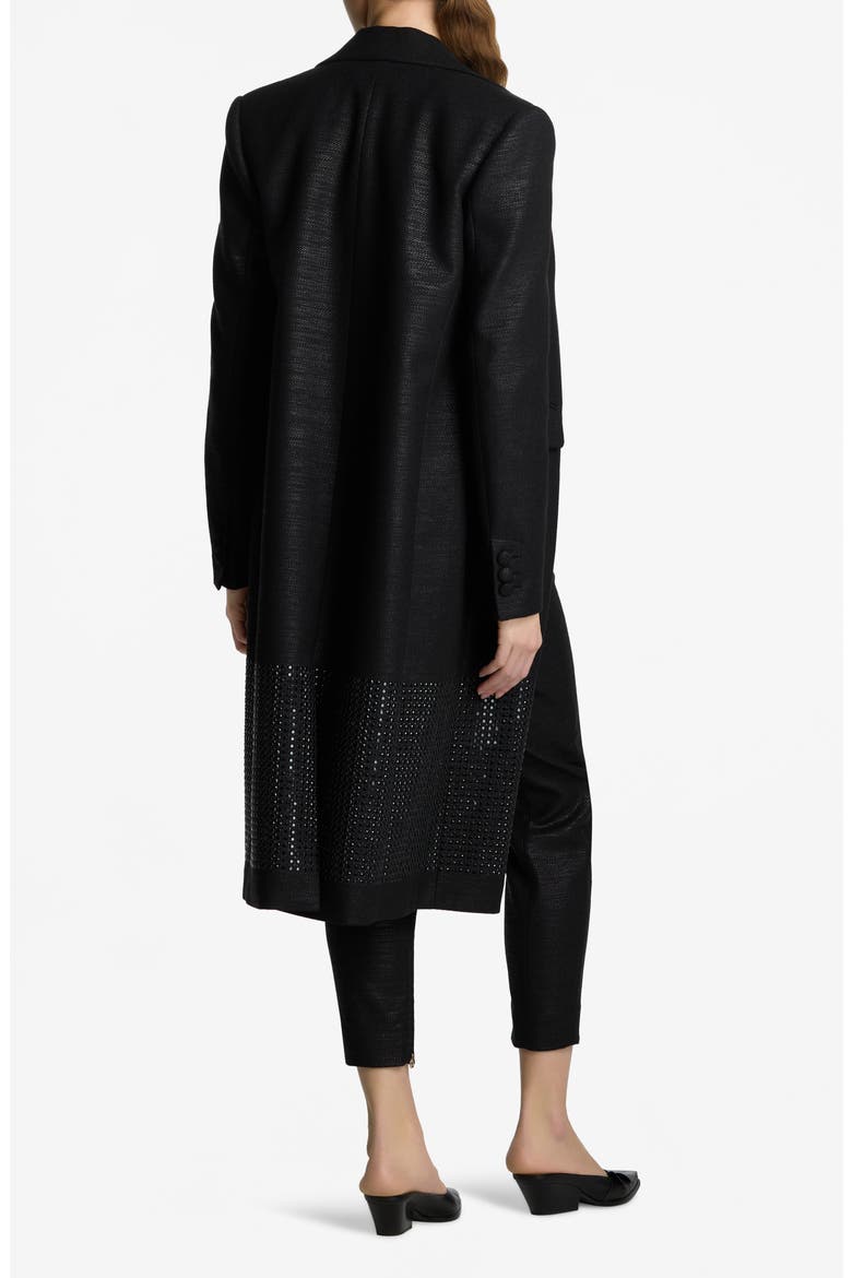 Metallic Twill Longline Jacket, Alternate, color, BLACK/ BLACK