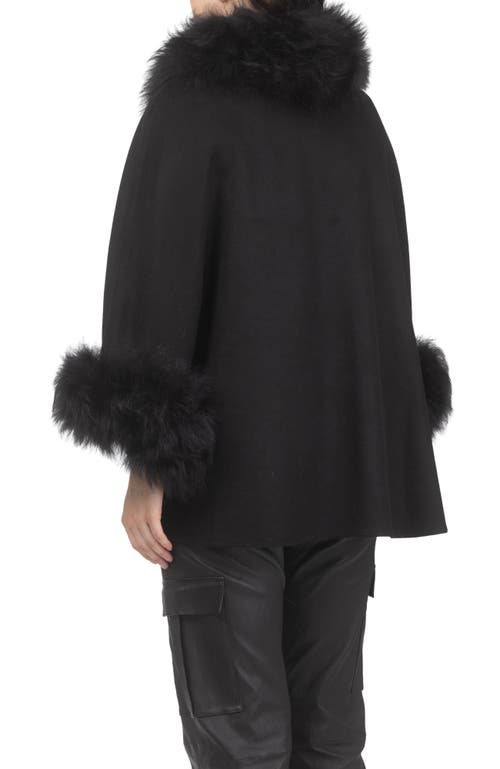 Gorski Select Wool Cape With Select Lamb Collar And Cuffs In Black