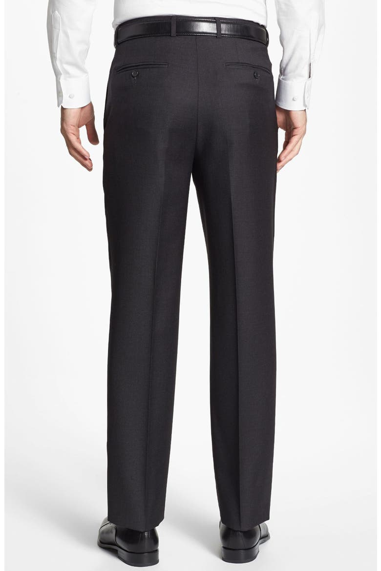Luxury Flat Front Wool Dress Pants, Alternate, color, CHARCOAL GREY