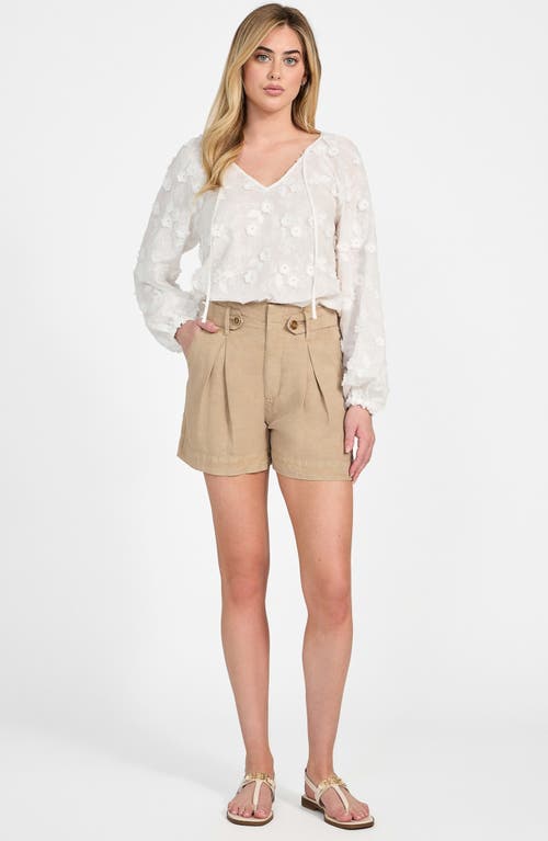 Guess Women's Textured Floral V-neck Top In Pure White
