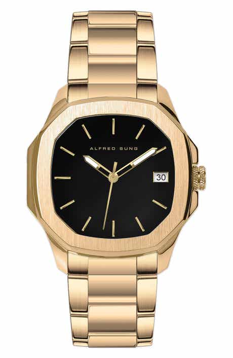 Alfred Sung Three-Hand Quartz Bracelet Watch, 42mm