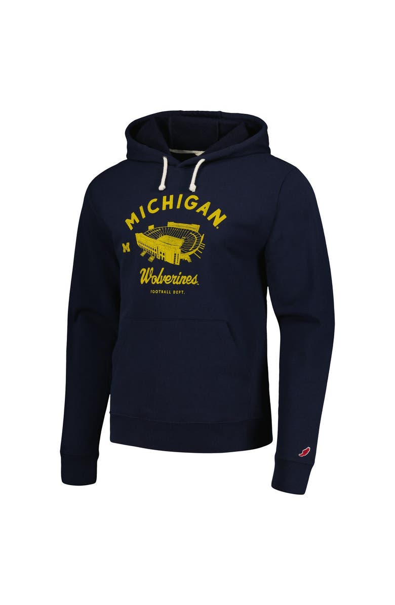 LEAGUE COLLEGIATE WEAR Men's League Collegiate Wear Navy Michigan Wolverines Stadium Essential Pullover Hoodie, Alternate, color,