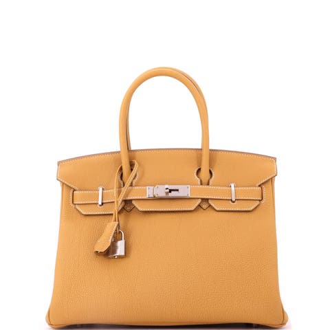 Birkin Handbag Light Togo with Palladium Hardware 30