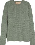 Valentino Maglia VLOGO Signature Cabled Virgin Wool Crewneck Sweater