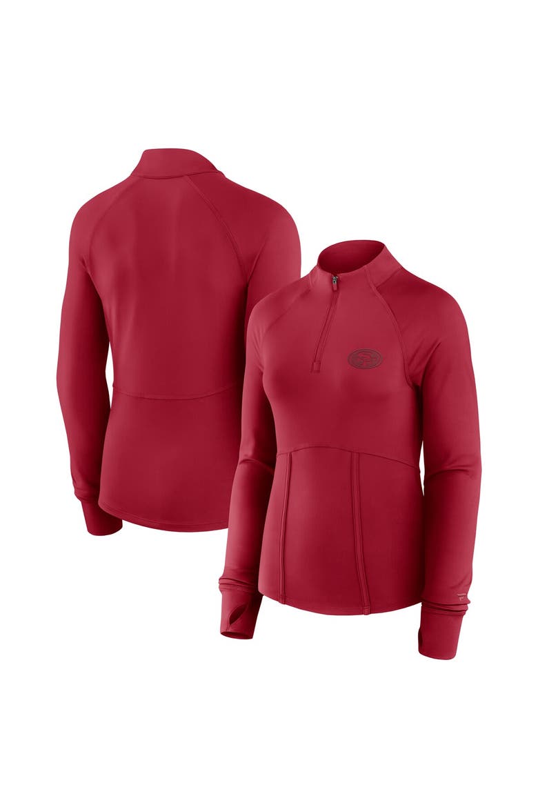 Women's Fanatics  Scarlet San Francisco 49ers Elements Quarter-Zip Jacket, Main, color, Scarlet