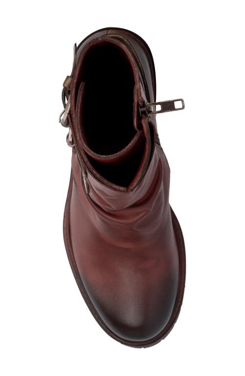 Vintage Foundry Margot Double Buckle Leather Boot In Burgundy