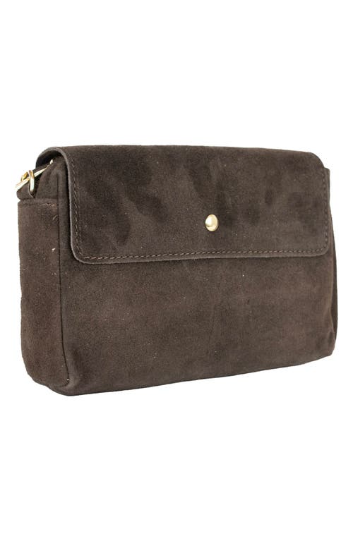 Persaman New York Suede Crossbody Bag In Brown