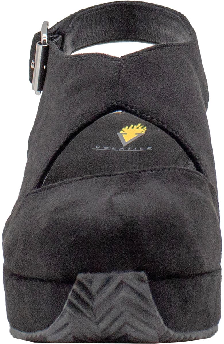 Volatile Aurora Platform Wedge Sandal, Alternate, color, Black