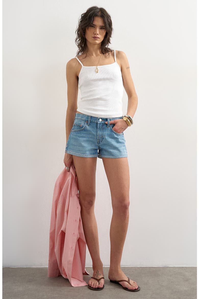 Ultrashort Denim Shorts, Main, color, MEDIUM BLUE