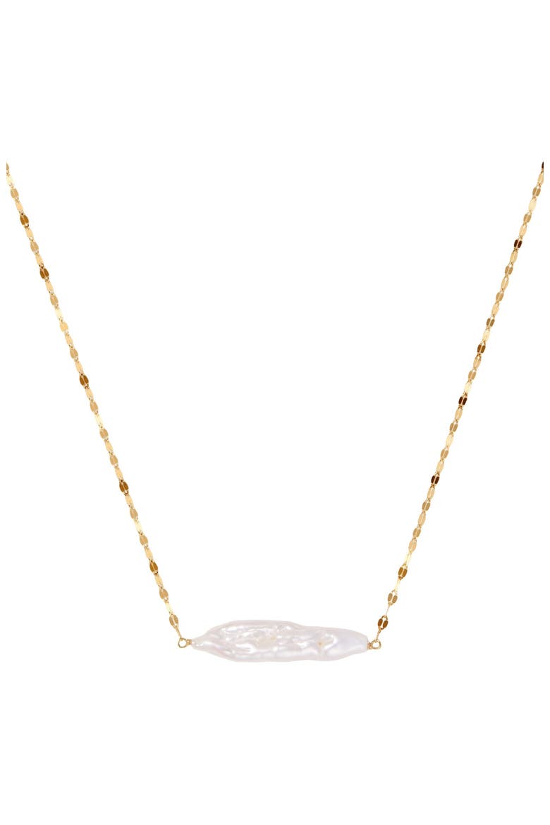 Baroque Pearl Bar Necklace, Main, color, Gold Vermeil