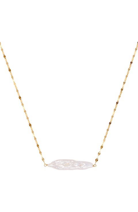 Baroque Pearl Bar Necklace