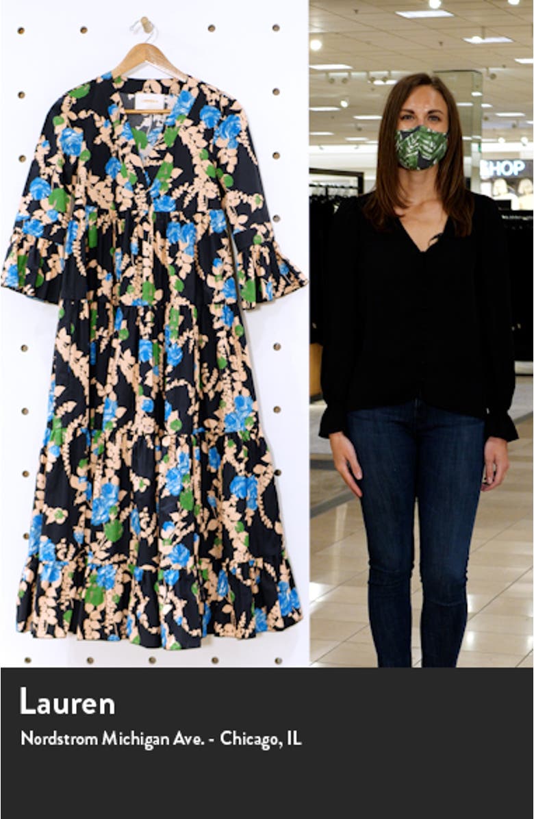 Floral Tiered Ruffle Cotton Dress, sales video thumbnail