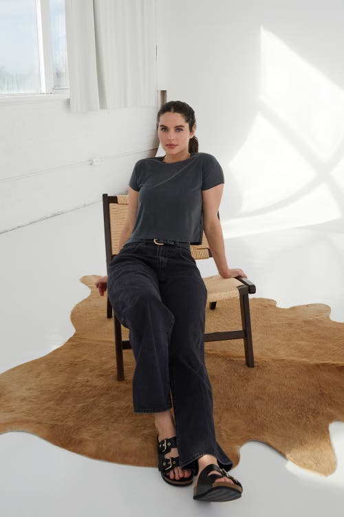 Kada The Cupro Infinity Tee Crop In Black