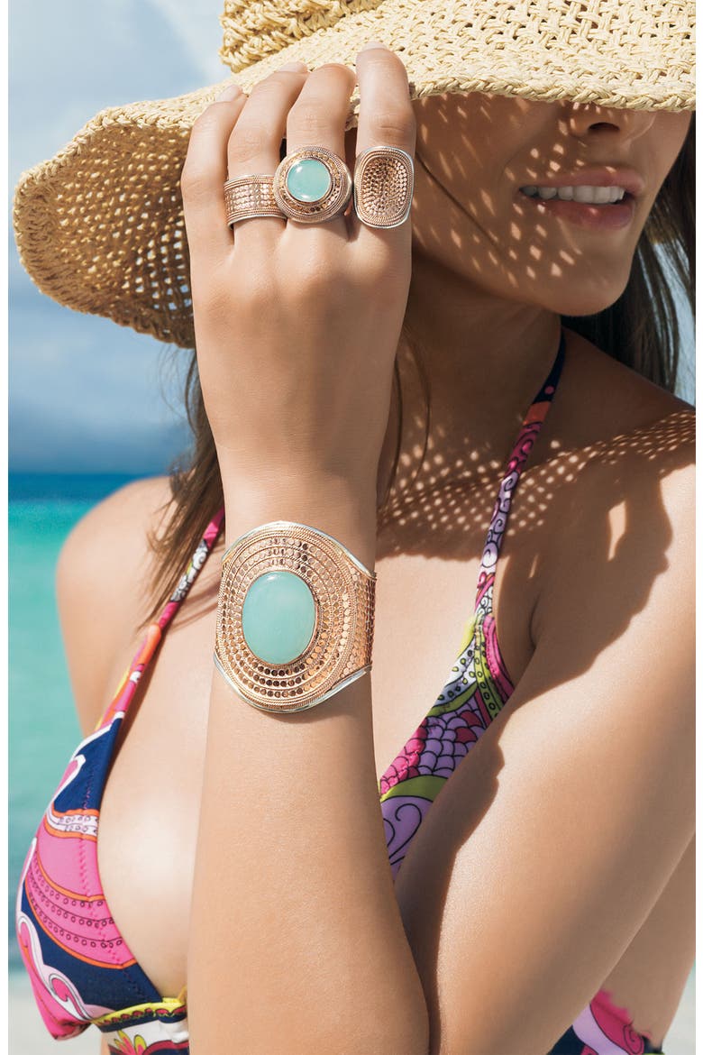 'Gili' Saddle Ring, Alternate, color, ROSE GOLD/ SILVER