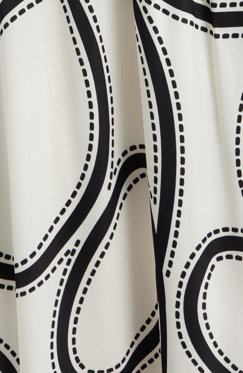 Elie Tahari The Mila Dotted Scroll Print Long Sleeve Silk Blend Midi Shirtdress, Alternate, color, 