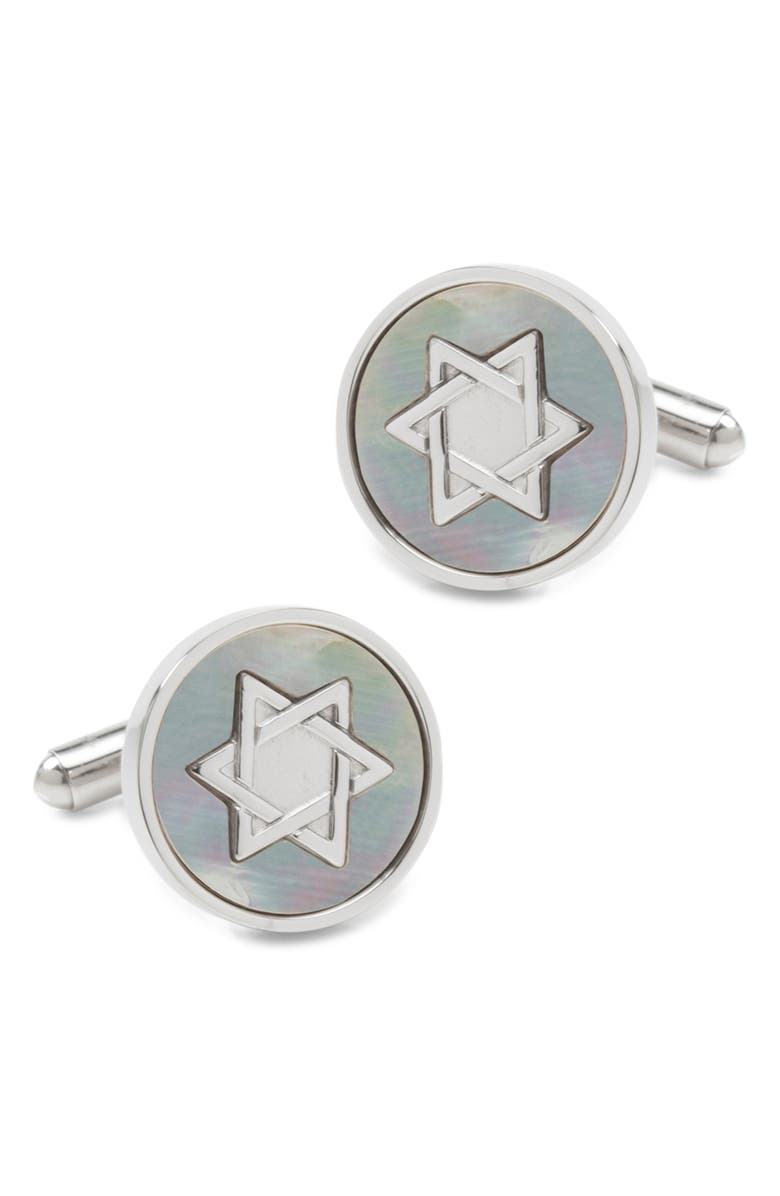 Cufflinks, Inc. Star Of David Mother-Of-Pearl Cuff Links, Main, color,