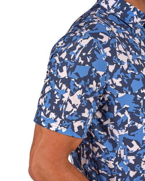 Black Clover Camo Mix Polo In Blue