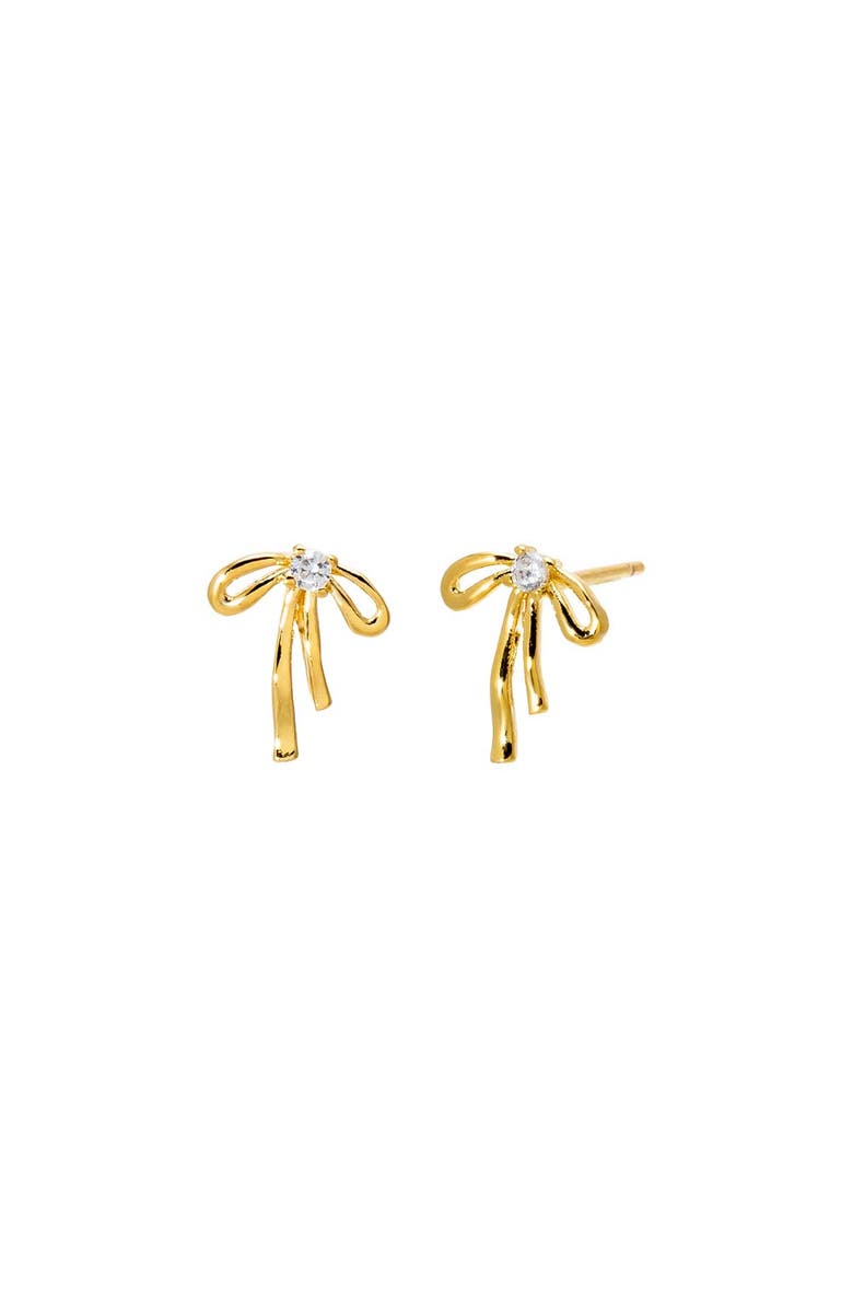BY ADINA EDEN Dainty Bow CZ Stud Earring, Main, color, Gold