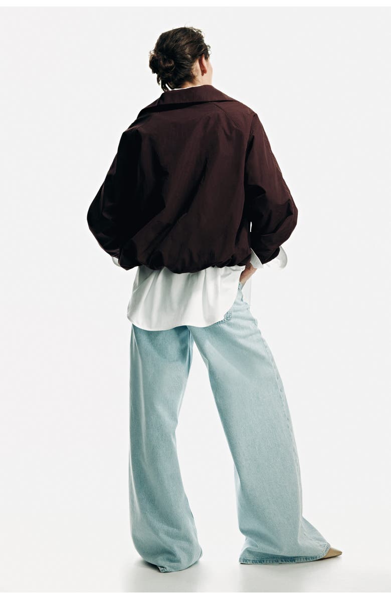 H&M Oversized bubble-hem jacket, Alternate, color, Dark Brown