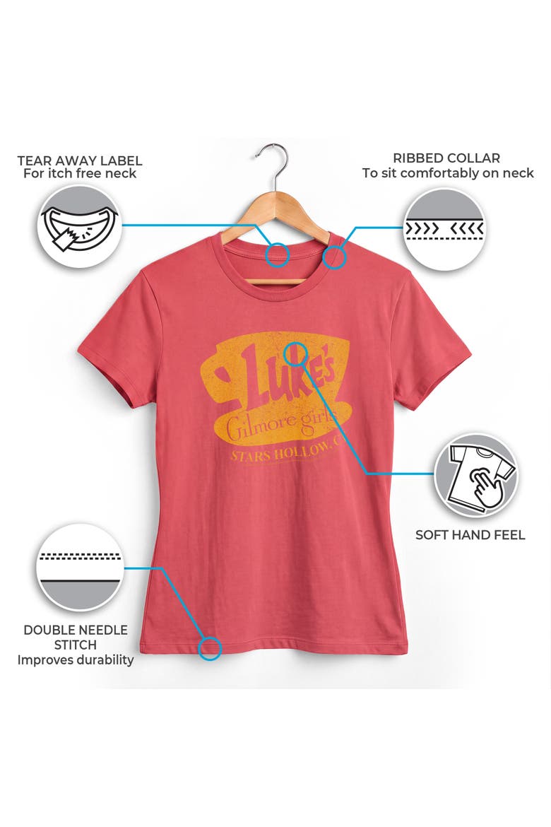 Women's Luke's Stars Hollow Sign Short Sleeve Straight Fit T-Shirt, Alternate, color, Red
