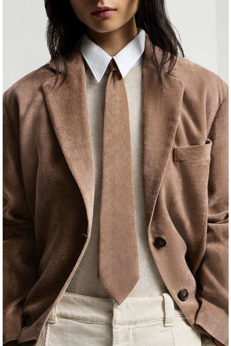 Fluid corduroy tie, Alternate, color, Espresso