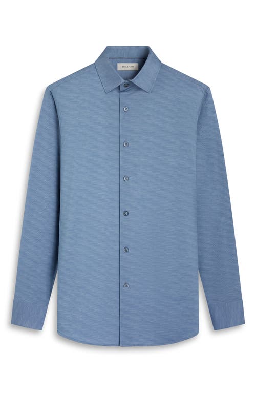 Bugatchi James Ooohcotton® Herringbone Button-up Shirt In Blue