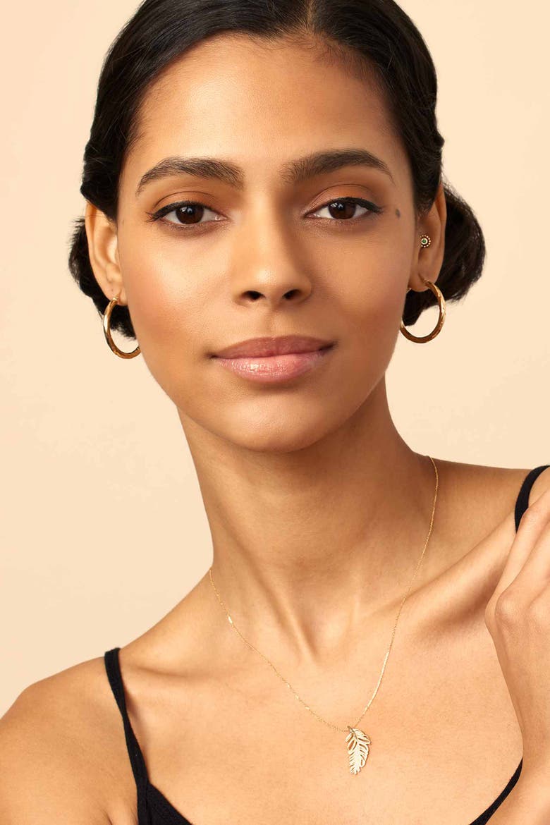 10K Gold Goddess Hoops Earrings, Alternate, color, Yellow Gold