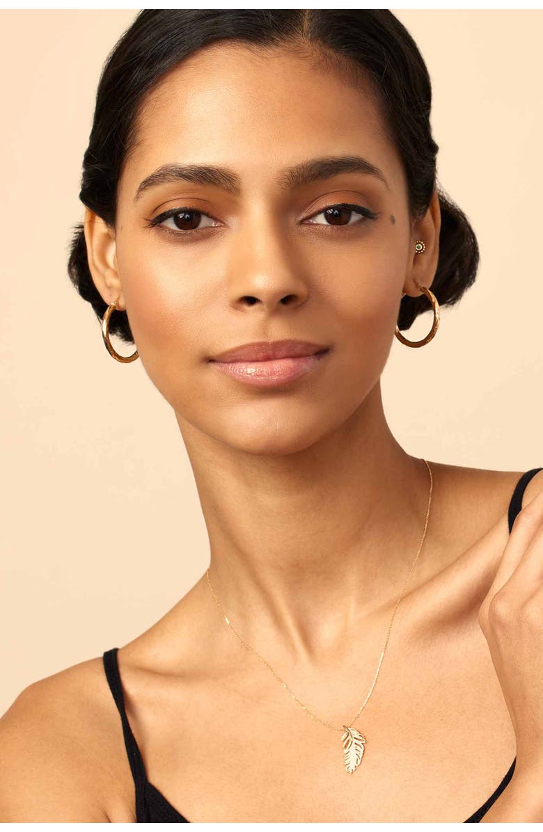 Oradina 10K Gold Goddess Hoops Earrings, Alternate, color, Yellow Gold