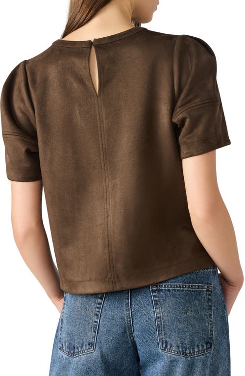 Steve Madden Faux Suede T-shirt In Brown