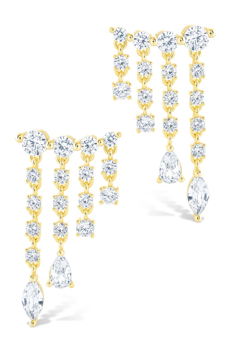 Adrian Cubic Zirconia Drop Earrings, Alternate, color, GOLD