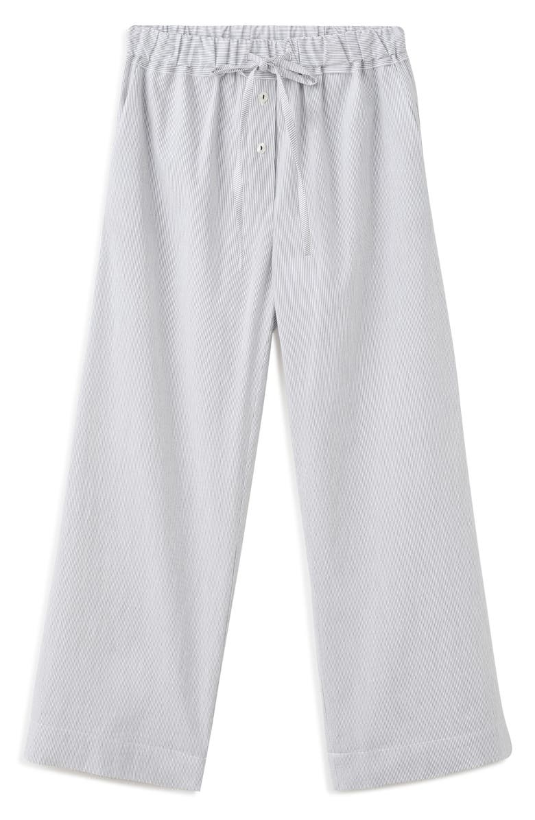 MANGO Stripe Cotton Blend Pajama Pants, Alternate, color, White