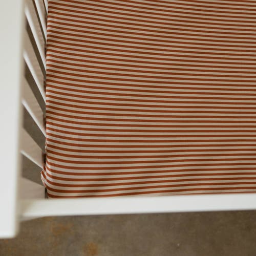 Parker Baby Co. Crib Sheets In Clay Stripe
