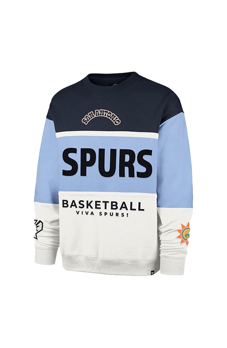 '47 Unisex '47 Blue San Antonio Spurs 2024/25 City Edition On Five Maximalist Pullover Sweatshirt, Alternate, color, 