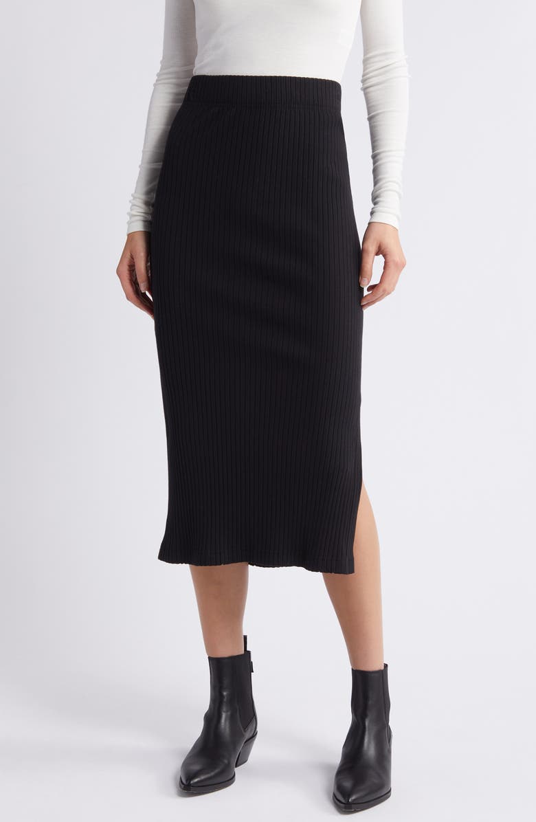 Rails Angie Side Slit Rib Midi Skirt, Main, color,