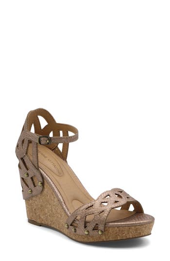 Adrienne Vittadini Carolina Wedge Sandal In Copper
